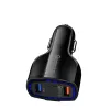Univerzális szivargyújtós autós töltő 2xUSB és 1x USB Type-C QC 3.0 35W fekete - 2. kép