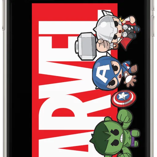 Samsung S22+ Plus Marvel logós tok fekete