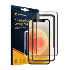 Ochranné sklo na displej iPhone 12 Pro Max s čiernym rámom, s pomocníkom na aplikáciu 5D 0,33 mm 9H Alphajack Ochranné sklo na displej iPhone 12 Pro Max s čiernym rámom, s pomocníkom na aplikáciu 5D 0,33 mm 9H Alphajack