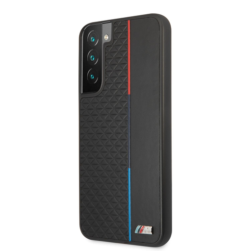 Samsung Galaxy S22+ Plus BMW PU Triangles Tricolor tok fekete (BMHCS22MTRTBK) Samsung Galaxy S22+ Plus BMW PU Triangles Tricolor tok fekete (BMHCS22MTRTBK)