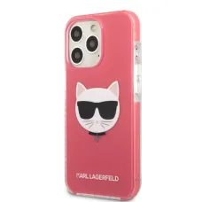 iPhone 13 Pro Karl Lagerfeld TPE Choupette Head tok fukszia (KLHCP13LTPECPI)