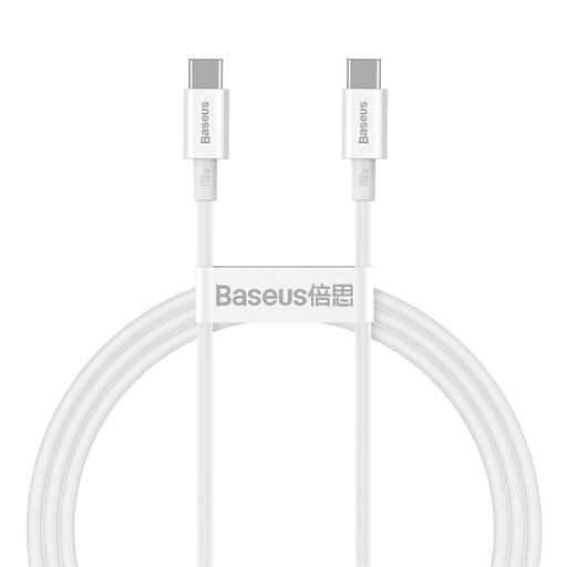 Baseus Superior USB Type-C - USB Type-C kábel Quick Charge / Power Delivery / FCP 100W 5A 20V 1m fehér (CATYS-B02)