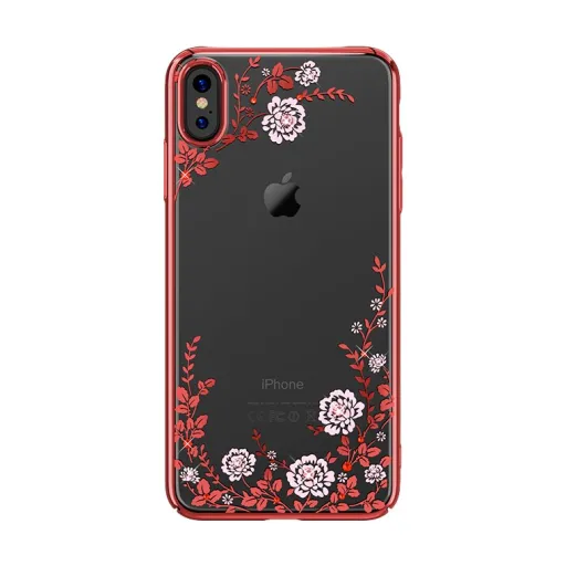 iPhone XS MAX Kavaro Flora virágmintás tok piros