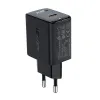 Acefast A21 GaN fali töltő USB Type C 30W PD QC 3.0 AFC FCP fekete - 1. kép