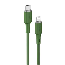 Acefast C2-01  MFI USB Type C - Lightning kábel 1,2m 30W 3A olivazöld