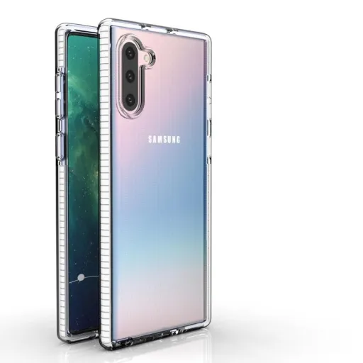 SMD Samsung Galaxy Note 10 Hybrid N10-007 áttetsző tok fehér kerettel