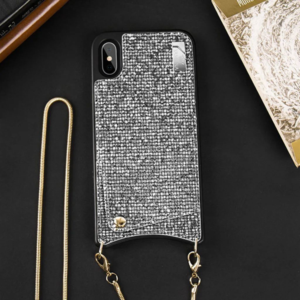 Iphone XS MAX BAG flitteres tok ezüst - 7