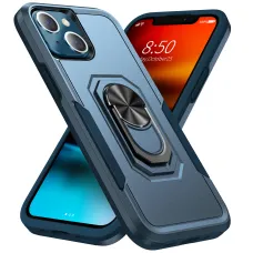 iPhone 13 Pro ütésálló sötétkék tok, kihajtható mágnesezhető támasszal (TPU+PC Shockproof) Alphajack