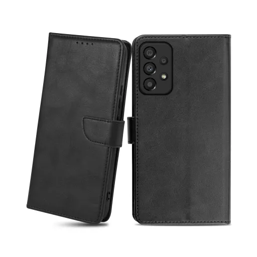 Samsung Galaxy A52 4G / 5G / A52S mágneses PU bőr fliptok kártyatartóval fekete Alphajack Samsung Galaxy A52 4G / 5G / A52S mágneses PU bőr fliptok kártyatartóval fekete Alphajack