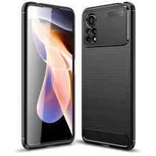 Xiaomi Poco X4 Pro 5G Tech-Protect carbon mintájú TPU tok fekete