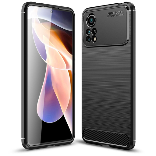 Xiaomi Poco X4 Pro 5G Tech-Protect carbon mintájú TPU tok fekete Xiaomi Poco X4 Pro 5G Tech-Protect carbon mintájú TPU tok fekete