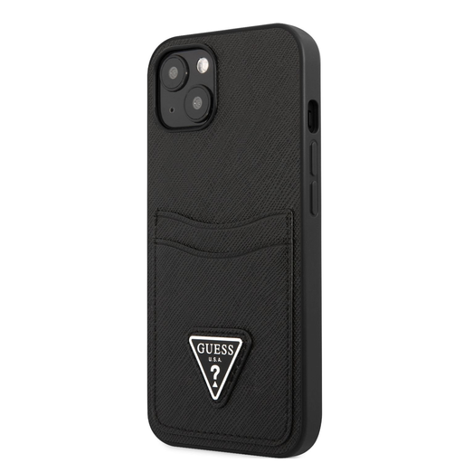 iPhone 13 Mini Guess Saffiano tok dupla kártyatartóval fekete iPhone 13 Mini Guess Saffiano tok dupla kártyatartóval fekete