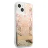 iPhone 13 Mini Guess Liquid Glitter Flower csillámos tok arany - 4. kép