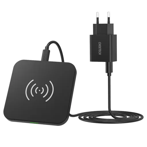 Choetech Qi 10W vezeték nélküli töltőkészlet + QC3.0 18W 3A fali töltő + USB - microUSB kábel 1,2m fekete