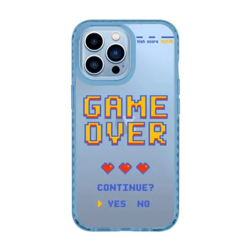 iPhone 13 átlátszó TPU tok Game Over mintával Alphajack