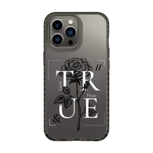 iPhone 13 Pro átlátszó TPU tok TRUE Love/Hate mintával Alphajack