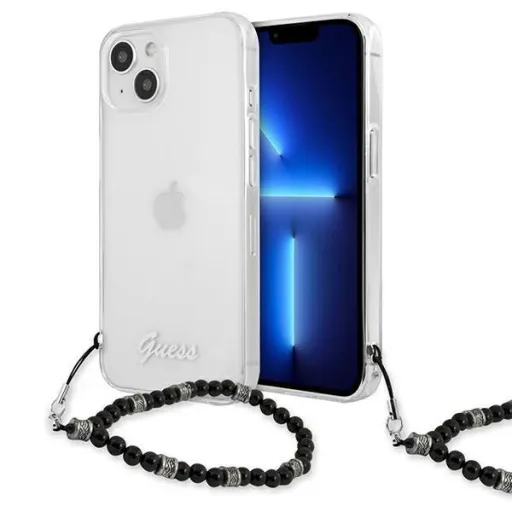 iPhone 13 Guess Black Pearl  tok karpánttal átlátszó (GUHCP13MKPSBK)