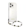 iPhone 13 Pro Max Guess White Pearl tok karpánttal átlátszó (GUHCP13XKPSWH) - 1. kép