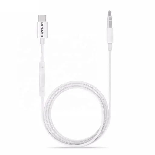 USB Type C - 3.5mm jack TRS audio kábel hangerőszabályzóval 1m (DAC chip)