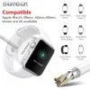 Apple Watch 1/2/3/4/5/6/SE USB okosóra vezeték nélküli QI töltő fehér - 2. kép
