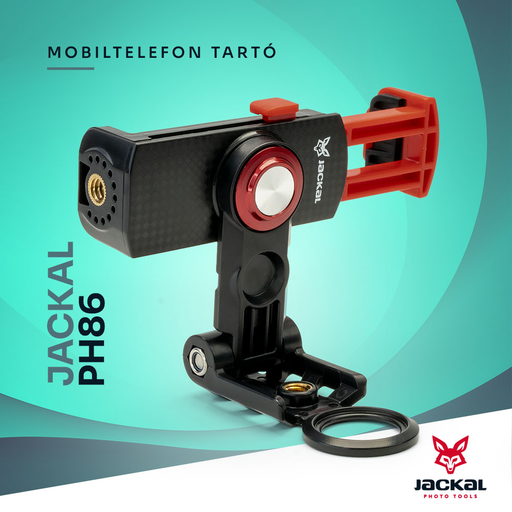 Jackal PH86 mobiltelefon tartó, rögzítő 1/4'' furatokkal (56-86 mm)