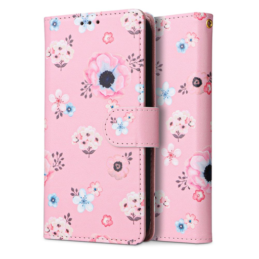Samsung Galaxy A53 5G Tech-Protect Wallet fliptok rózsaszín virágmintás Samsung Galaxy A53 5G Tech-Protect Wallet fliptok rózsaszín virágmintás