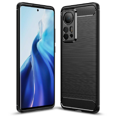 Xiaomi 12 Pro Tech-Protect carbon mintájú TPU tok fekete