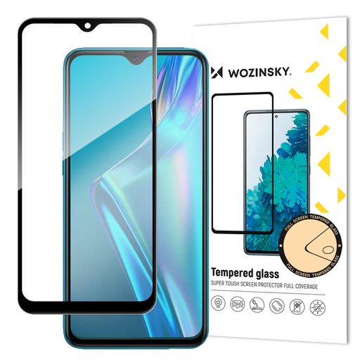 Oppo A12/A5S/A7 Wozinsky Full Glue 9H Super Tough kijelzővédő üvegfólia fekete Oppo A12/A5S/A7 Wozinsky Full Glue 9H Super Tough kijelzővédő üvegfólia fekete