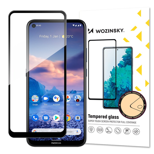 Nokia 5.4 Wozinsky Full Glue 9H Super Tough kijelzővédő üvegfólia fekete Nokia 5.4 Wozinsky Full Glue 9H Super Tough kijelzővédő üvegfólia fekete