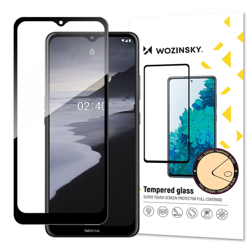 Nokia 2.4 Wozinsky Full Glue 9H Super Tough kijelzővédő üvegfólia fekete Nokia 2.4 Wozinsky Full Glue 9H Super Tough kijelzővédő üvegfólia fekete