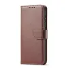 Samsung Galaxy A13 4G mágneses PU bőr fliptok kártyatartóval sötétbarna Alphajack - 0. kép