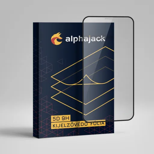 iPhone 14 kijelzővédő üvegfólia 9H 5D HD 0.33mm fekete kerettel Alphajack iPhone 14 kijelzővédő üvegfólia 9H 5D HD 0.33mm fekete kerettel Alphajack