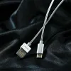 Remax Silver Serpent RC-080a USB/USB Type-C kábel fém szigeteléssel 2.1A 1m fekete - 2. kép