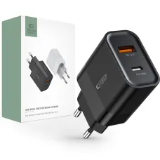 Tech-Protect C30W 2-portos hálózati töltő PD30W/QC3.0 fekete