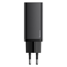 USB + Type C - Baseus hálózati töltő fej - QC 3.0 PD 3.0 65W 3A (CCGAN2L-B01) fekete