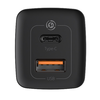 USB + Type C - Baseus hálózati töltő fej - QC 3.0 PD 3.0 65W 3A (CCGAN2L-B01) fekete - 2. kép