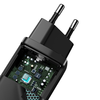 USB + Type C - Baseus hálózati töltő fej - QC 3.0 PD 3.0 65W 3A (CCGAN2L-B01) fekete - 4. kép