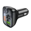 Borofone BC41 Eminency FM Transmitter MP3, Bluetooth, - 2xUSB - QC 3.0 18W fekete - 1. kép