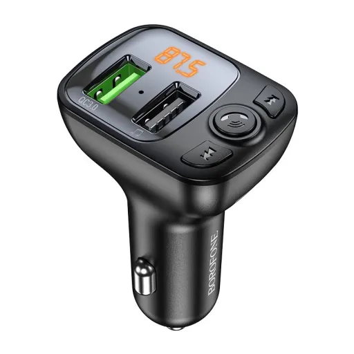 Borofone BC41 Eminency FM Transmitter MP3, Bluetooth, - 2xUSB - QC 3.0 18W fekete