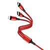 Borofone BX50 Fresco 3in1 USB - USB Type-C, Micro USB, Lightning 2.4A 1m piros - 0. kép