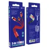 Borofone BX50 Fresco 3in1 USB - USB Type-C, Micro USB, Lightning 2.4A 1m piros - 3. kép