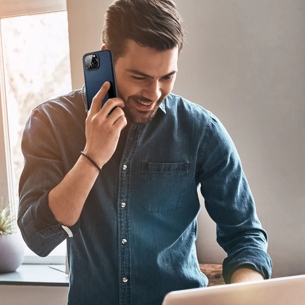 iPhone 14 Pro Max Dux Ducis Fino nylon bevonatú tok kék - 15