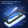 iPhone 12 Pro ütésálló TPU+alumínium tok fekete-kék kerettel Alphajack - 0. kép
