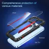 iPhone 12 Pro ütésálló TPU+alumínium tok fekete-piros kerettel Alphajack - 0. kép