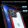 iPhone 12 Pro ütésálló TPU+alumínium tok fekete-piros kerettel Alphajack - 3. kép