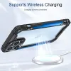 iPhone 12 Pro Max ütésálló TPU+alumínium tok fekete-kék kerettel Alphajack - 0. kép