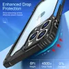 iPhone 12 Pro Max ütésálló TPU+alumínium tok fekete-kék kerettel Alphajack - 1. kép