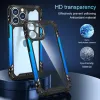 iPhone 12 Pro Max ütésálló TPU+alumínium tok fekete-kék kerettel Alphajack - 2. kép
