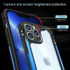 iPhone 12 Pro Max ütésálló TPU+alumínium tok fekete-kék kerettel Alphajack - 3. kép