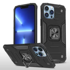 iPhone 14 Ring Armor Case Kickstand tok kihajtható mágneses támasszal fekete Alphajack